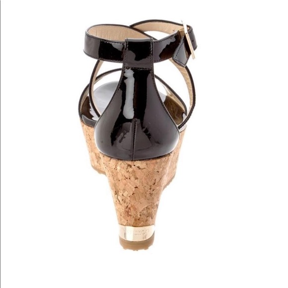 Sandales Compensées Elaine Turner Vernis Et Liège Taille US 6.5 - Talons 5 Pouces - Neuf Avec Boîte